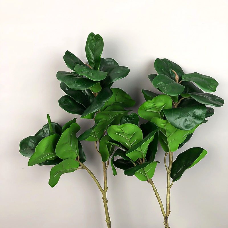 72cm 2 Forks Artificial Banyan Tree Branch Tall Ficus Plants Plastic Rubber Leaves Tropical Plant For Home Garden Bathroom Decor 5