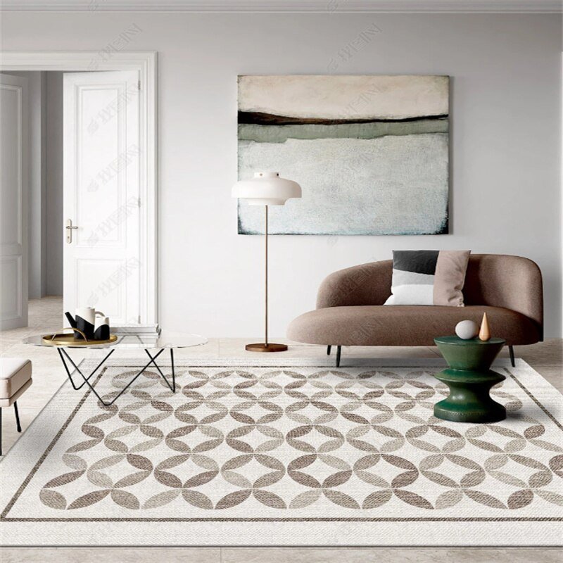 Modern Minimalist Living Room Decoration Carpet Nordic Bedroom Bedside Non-slip Soft Carpets Light Luxury Office Cloakroom Rug 1