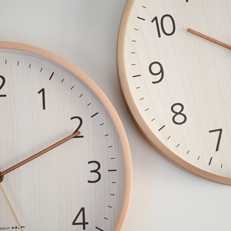 Minimalist Nordic Wall Clock Living Room Wooden Creativity Silent Wall Clock Modern Design Reloj Pared Wall Decoration LL50WC 4