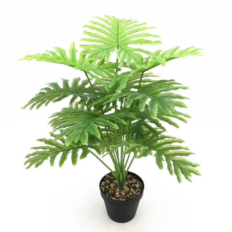 65/82cm Large Artificial Palm Tree Tall Fake Plants Tropical Monstera Branch Green Plastic Leaves For Home Garden Outdoor Decor 5