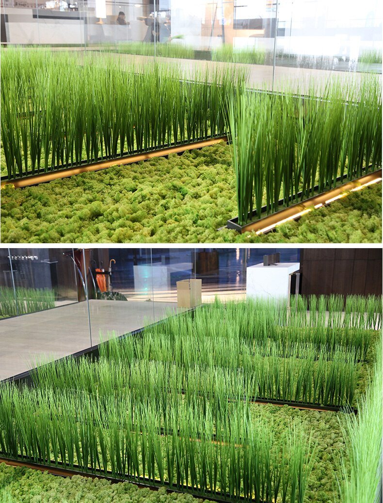 81cm 10pcs Artificial Reed Grass Fake Plants Bouquet Plastic Onion Grass Green Leaves For Living Room Hotel Office Garden Decor 5