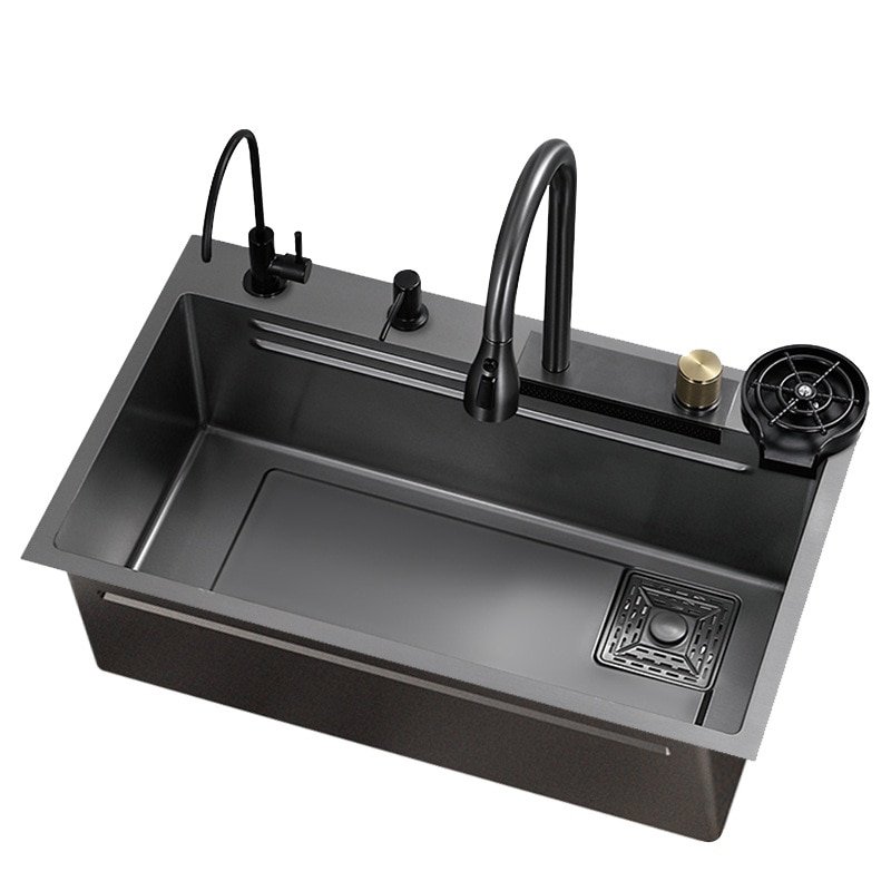 Stainless Steel Kitchen Sink Large Single Slot Undercounter Topmount Wash Basin Bowl Drain Accessories Set for Kitchen Fixture 5