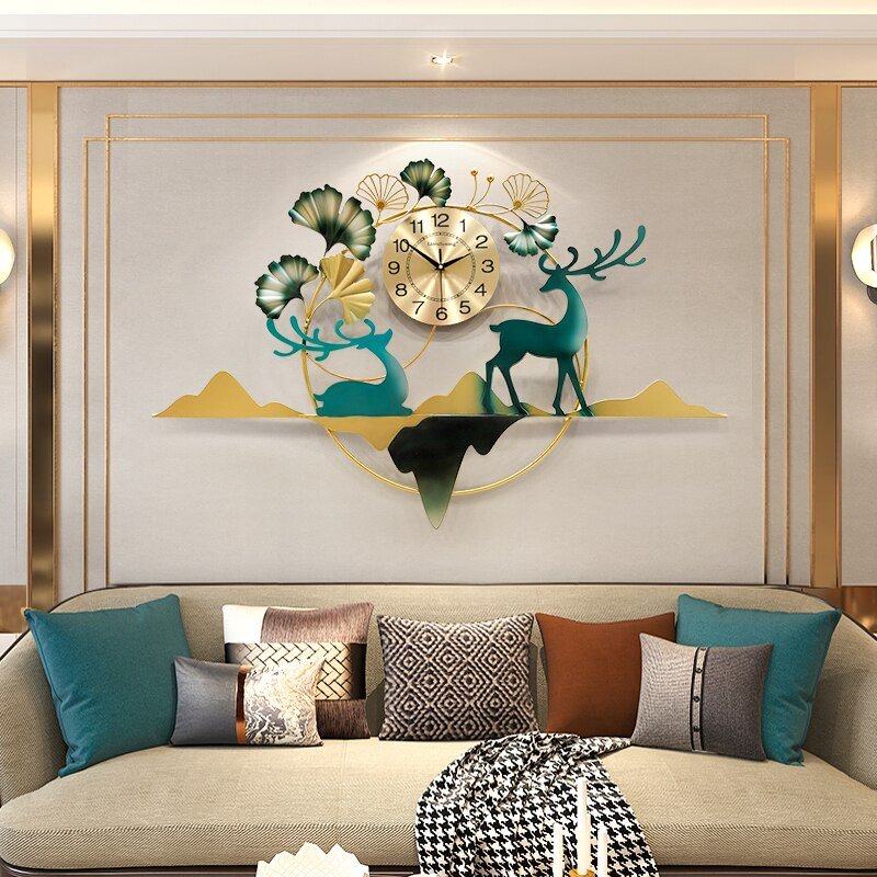 Art Simple Wall Clock Modern Design Luxury Chinese Style Silent Creative Wall Clock Large Reloj De Pared Home Decoration ZP50ZB 2