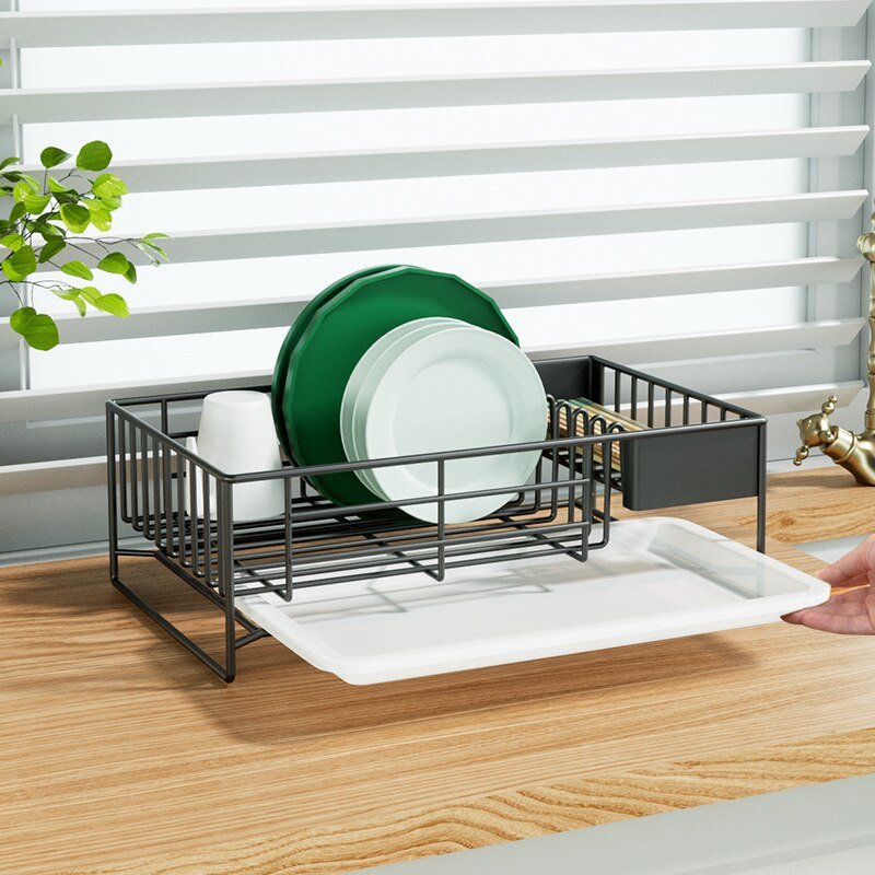 Stainless Steel Bowl Dish Drying Rack with Chopstick Holder Drainer Basket Kitchen Counter Tableware Utensil Storage Organizer 4