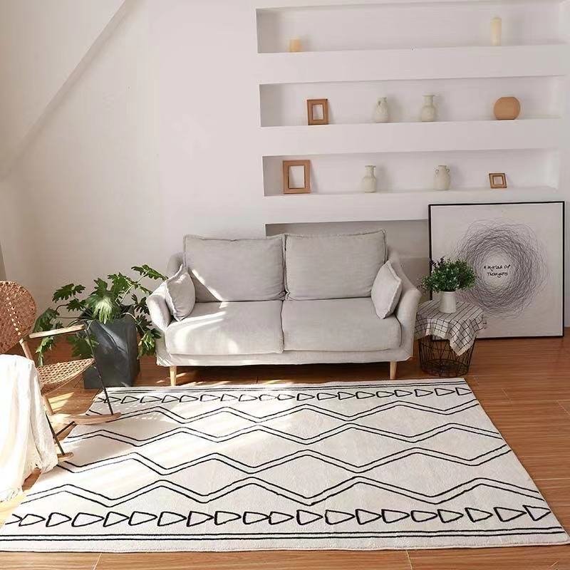 Moroccan Style Living Room Decoration Carpet Ins Simple Bedroom Bedside Soft Carpets Light Luxury Office Room Study Non-slip Rug 2