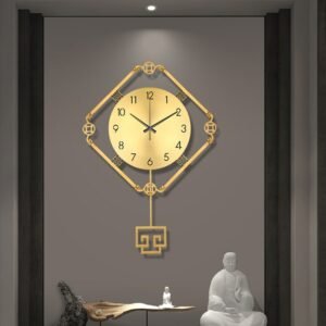Giant Luxury Mechanism Wall Clock Living Room Large Silent Metal Gold Wall Clock Modern Design Reloj Pared Grande Home Decor 1