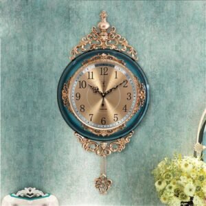 Luxury Gold Wall Clock Living Room Silent Creative Swing Wall Watches Bedroom Quartz Clocks Reloj De Pared Home Decor XFYH 1
