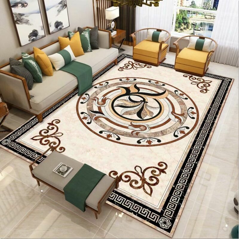 Nordic Style Living Room Coffee Table Carpet Bedroom Bedside Carpets Household Marble Pattern Floor Mat Non-slip Entry Door Mats 6