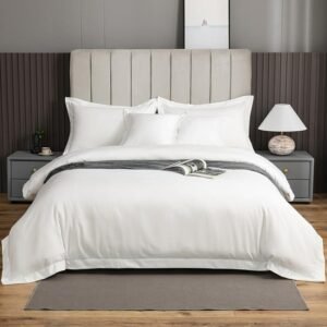 Ultra Soft Double Brushed Microfiber White Gray Hotel-Quality Comforter Cover with Durable 2 Zipper Closure Bed Sheet Pillowcase 1