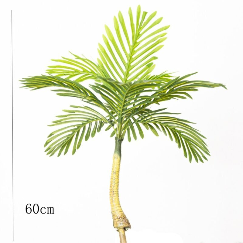 60/65cm Fake Palm Tree Artificial Plants Plastic Monstera Tropical Tree False Fan Plant Branches For Home Garden Desk Shop Decor 6