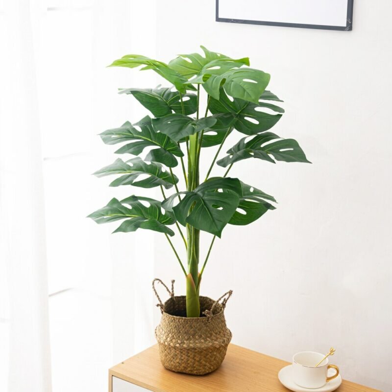 80cm Large Artificial Palm Plants Fake Monstera Plastic Tree Tropical Leafs Green Tall Banana Tree For Home Garden Outdoor Decor 3