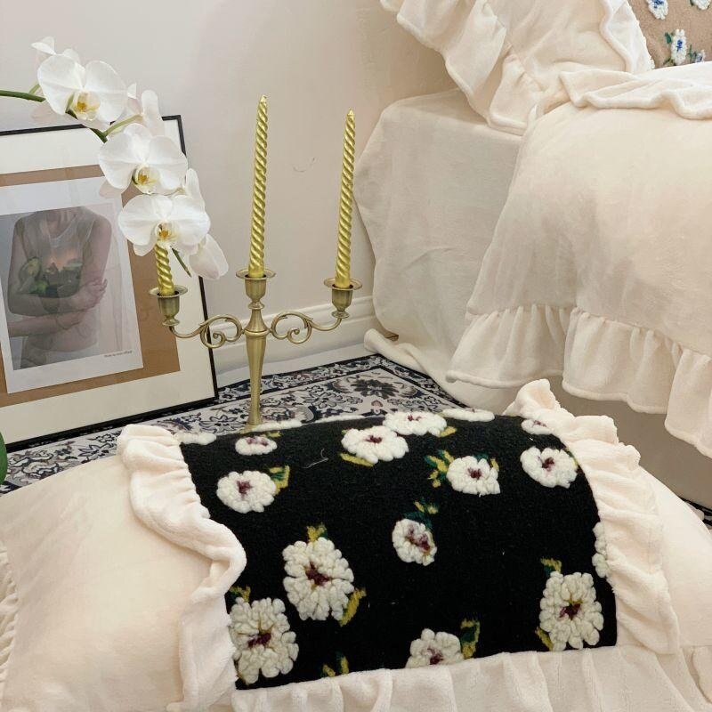 Retro Stitching Patchwork Floral Duvet Cover set 4Pcs Ultra Soft Velvet King Queen Double Bedding set with Bed Sheet Pillowcases 5