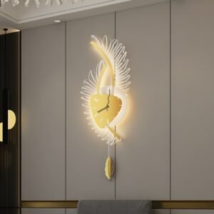 Luxury Large Wall Clock Christmas Living Room Kitchen Metal Wall Clock LED Modern Orologio Parete Modern Home Decor ZP50BGZ 1