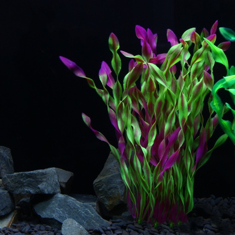 52cm Tropical Tree Artificial Plants Aquarium Grass Fake Kelp Leafs Plastic Fish Tank Weed False Water Grass For Aquarium Decor 3