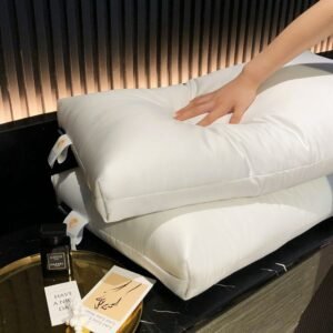 Sleeping  Bed Pillows White Pillow Insert with 800TC Cotton Cover, Goose Feather, Goose Down Filling 2Pcs 48X74cm Hotel Pillows 1
