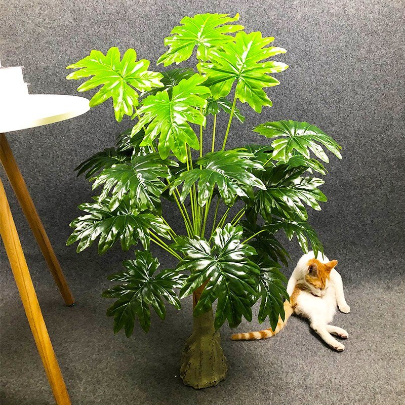 95cm 24 Leaves Large Artificial Monstera Plants Tropical Palm Tree Fake Green Plants Real Touch Plastic Leaves Home Room Decor 4
