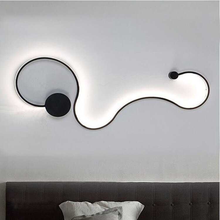 Modern Minimalist S /W/Line/Shape LED Track Aluminum Wall Light Aisle Ceiling Background Wall 3 Color Light Decorative Light 2
