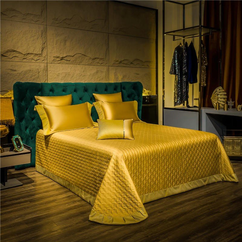 Satin Silver Golden Luxury Duvet Cover set Egyptian Cotton Silky Smooth Soft Comforter Cover Bed Sheet Bedspread Pillowcases 5