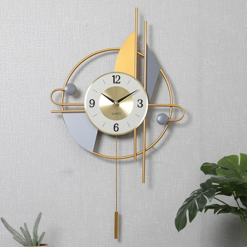 Luxury Nordic Gold Wall Clock Living Room Large Silent Metal Wall Clock Modern Design Reloj Pared Grande Home Decor LL50WC 1