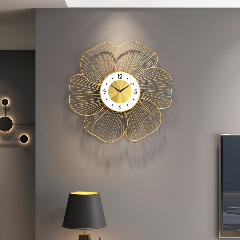 Nordic Large Wall Clock Luxury Modern Design Creative Gold Wall Clock Big Unique Living Room Reloj De Pared Home Decor ZP50WC 1