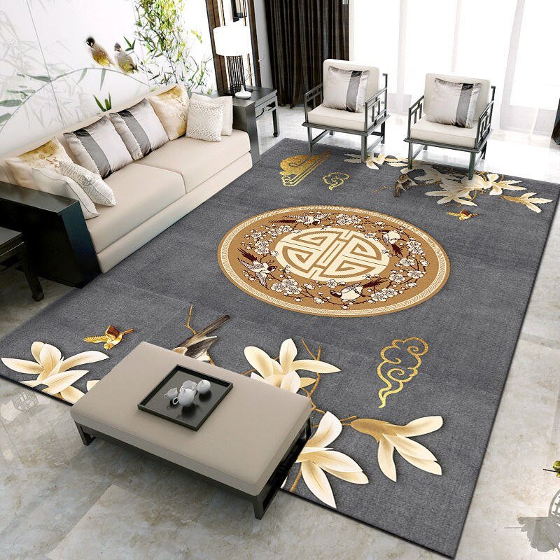 Chinese Style Carpet Living Room Sofa Coffee Table Large Area Carpets Home Non-slip Anti-fouling Floor Mat Bedroom Bedside Rugs 4
