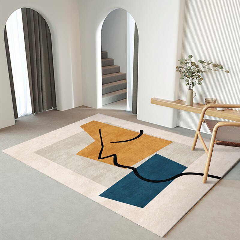 Abstract Art Carpet Geometric Printing Carpets Home Decoration Large Area Rug Bedroom Bedside Blanket Non-slip Entrance Door Mat 4