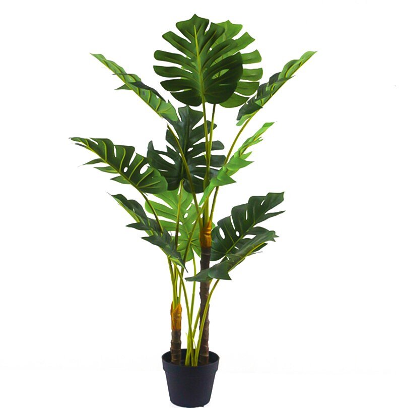 90-170cm Large Artificial Monstera Potted Tropical Fake Plants Green Big Leafs Plastic Tall Palm Tree For Home Garden Shop Decor 3