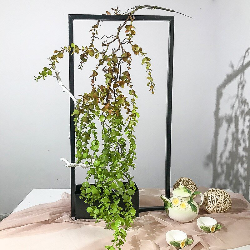 90-110cm Artificial Eucalyptus Vine Wall Hanging Plants Fake Rattan Plastic Leaf Long Monstera Ivy For Home Wedding Garden Decor 3