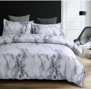 Grey Blue Purple Marble Printed Bedding Set Duvet Cover King Queen Twin Size California King  Quilt Cover Comforter Cover 2/3Pcs 1
