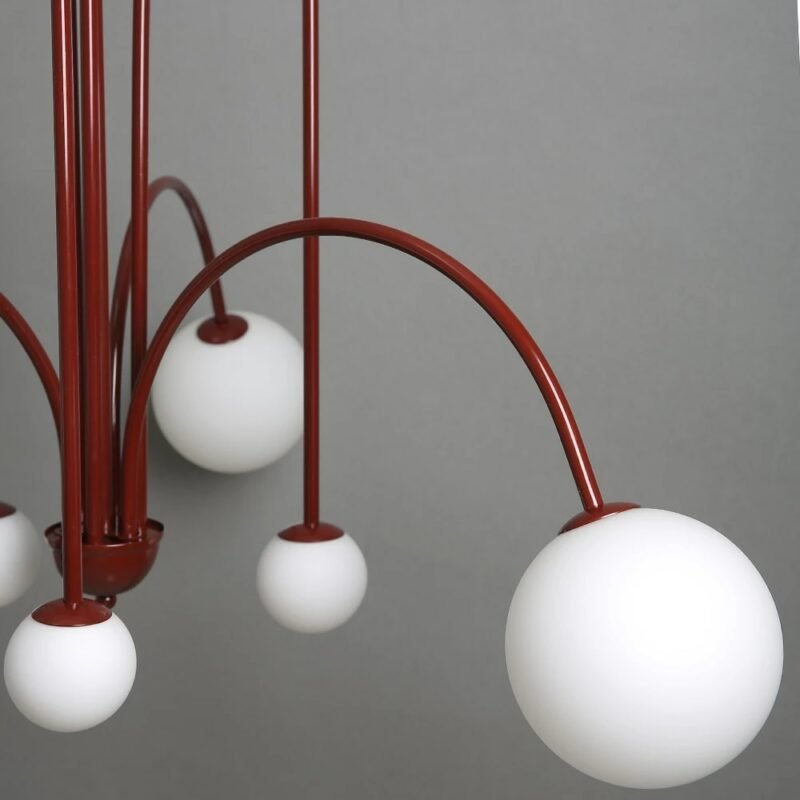 Postmodern Designer Milky White Glass Ball Chandelier For Kitchen Dining Table Living Room Hanging Lamp Decor Led Light Fixtures 5
