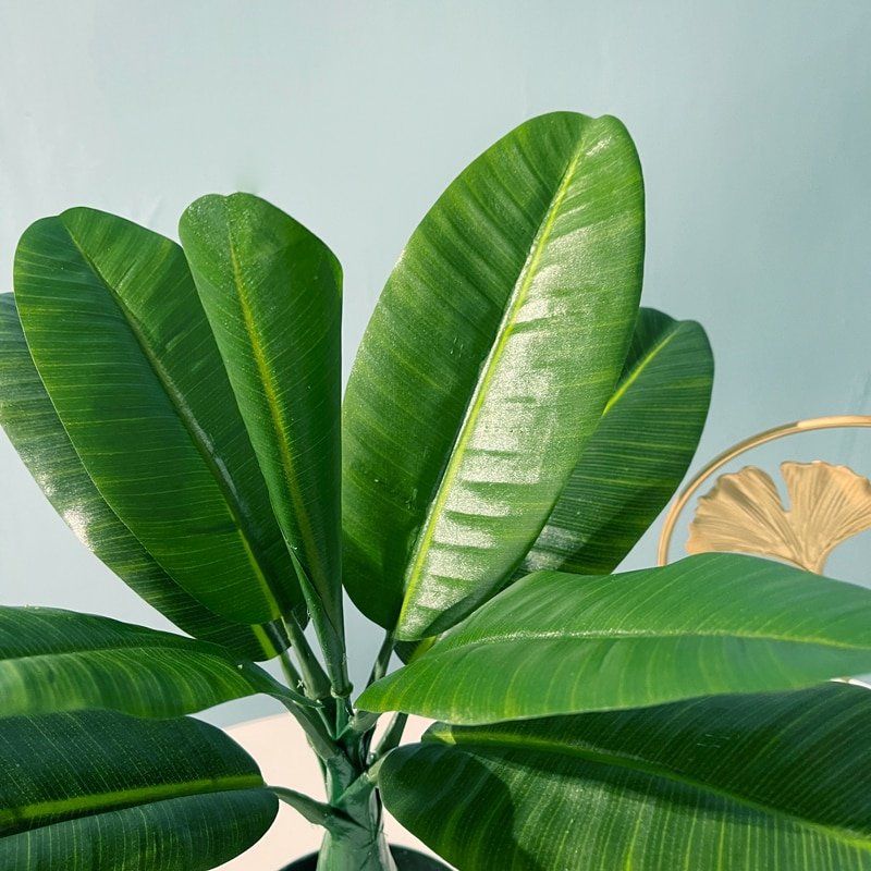 40cm 8 Heads Tropical Artificial Banana Plants Small Palm Tree Branch Fake Monstera Plants Silk Musa Leaves Desktop Landscape 5