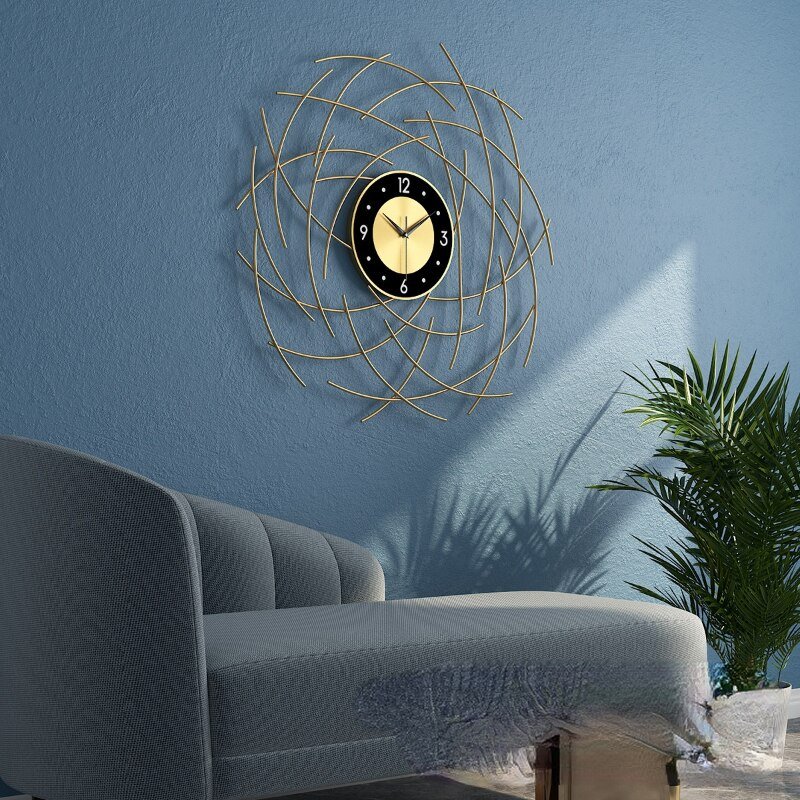 Industrial Battery Bedroom Wall Clock Modern Design Large Quiet Wall Clock Nordic Gold Reloj Pared Wall Clock Free Shiping ZP50 4