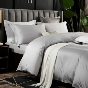 Solid Color Egyptian Cotton Duvet Cover with zipper Bedding Set Long Staple Silky Soft Pima Quality Bed Linen Pillow shams 1