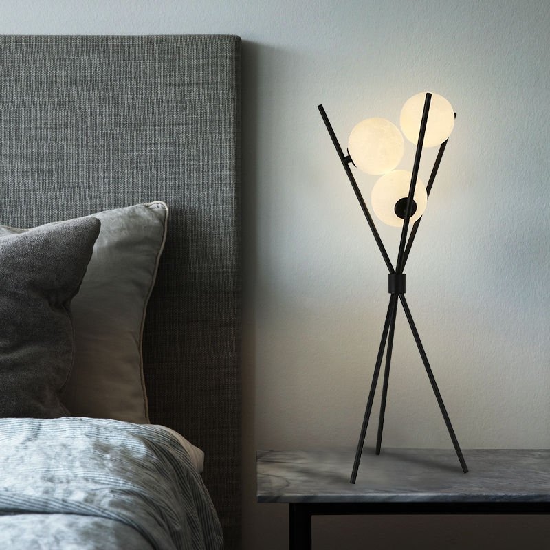 Nordic Personality Creative 3D Printing Moon Floor Lamp LED Iron Table Lamp Study Living Room Bedroom Sofa Home Modern Lighting 4