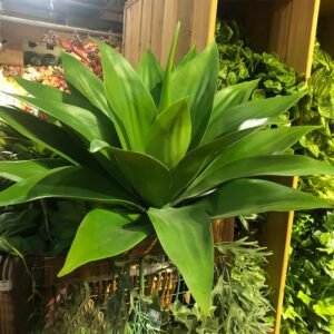 45/50/55cm Tropical Tree Large Artificial Agave Fake Succulent Plants Plastic Leaves Branch Green Aloe For Outdoor Garden Decor 1