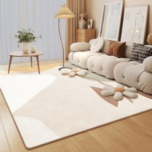 Modern Simple Bedroom Bedside Fluffy Carpet Ins Cream Style Living Room Decoration Carpets Casual Office Room Study Non-slip Rug 1