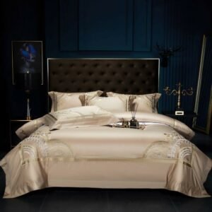Vintage Luxury Gold Embroidery Bedding set 1200TC Egyptian Cotton Soft Duvet Cover Bed Sheet Pillowcases Double Queen King 4Pcs 1