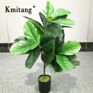65cm 3 Forks Large Artificial Tree Tropical Plants Fake Ficus Tree Branches Plastic Banyan Leafs For Home Office Wedding Decor 1