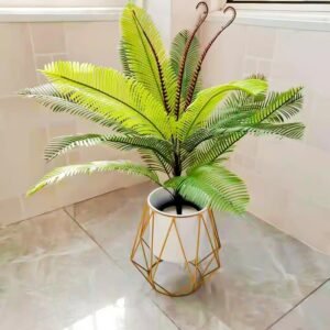 55/62cm Large Artificial Palm Tree Fake Plants Plastic Leafs Branch False Coconut Tree For Home Garden Wedding DIY Outdoor Decor 1