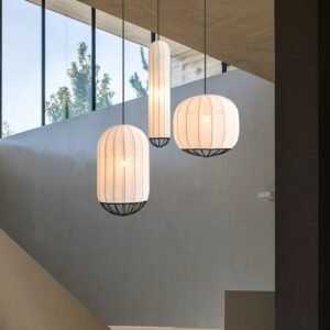 Nordic Modern Fabric Led Ceiling Chandelier For Bar Living Room Bedroom Kitchen Wrought Iron Pendant Lamp 3 Styles Available 1