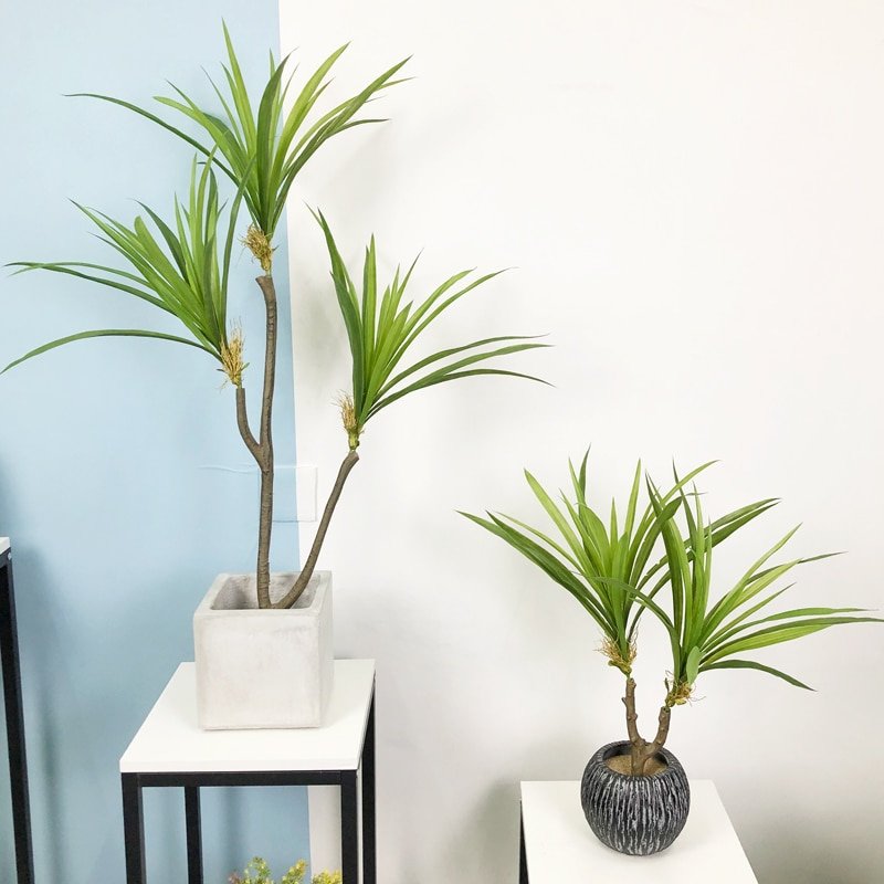 55+88cm Large Tropical Dracaena Tree Artificial Palm Plants Fake Tall Potted Tree Plastic Nordic Cycas  Leaves for Home Decor 1