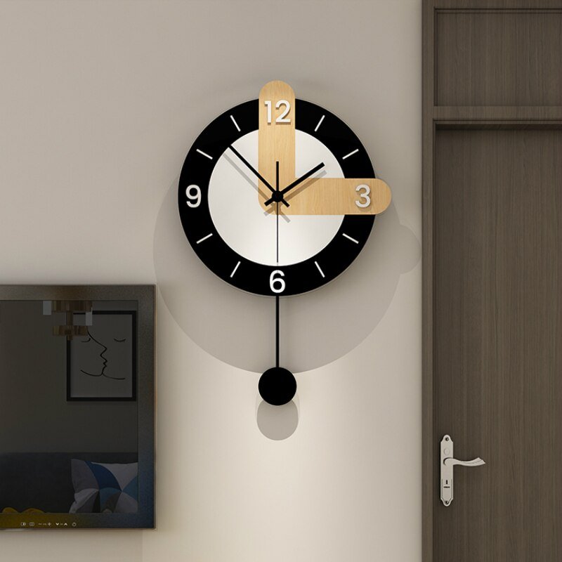 Silent Nordic Giant Wall Clock Modern Design Mechanism Minimalist Living Room Wall Clock Pendulum Creative Wandklok Home Decor 4