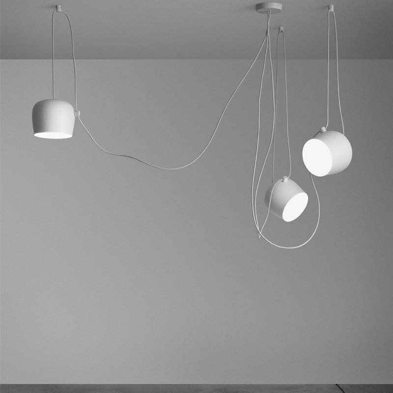 Modern Black White Hanging Lamp Multipoint Adjustable Pendant Lights Industrial Office Model Room Minimalist Decor Lighting 5