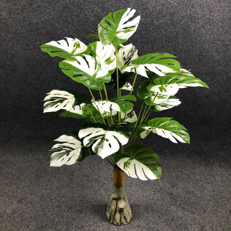 95cm 24 Forks Tropical Monstera Large Artificial Plants Fake Palm Tree Branch White Plastic Turtle Leafs For Home Garden Decor 1