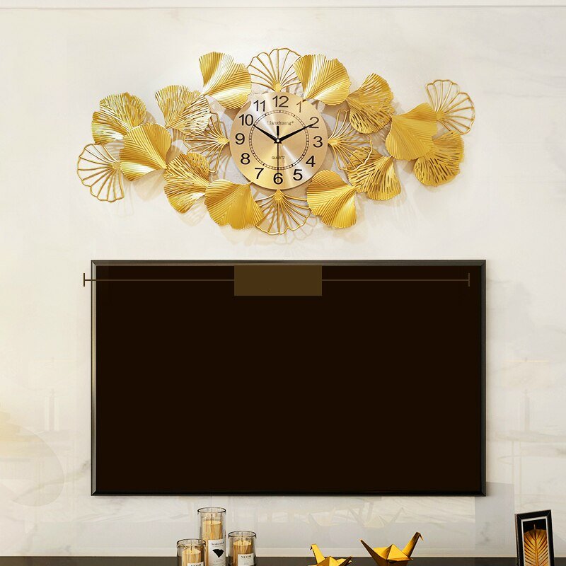 Large Creative Wall Clock Silent Luxury Golden Color Chinese Style Wall Clock Modern Design Reloj Pared Home Decoration ZP50WC 2
