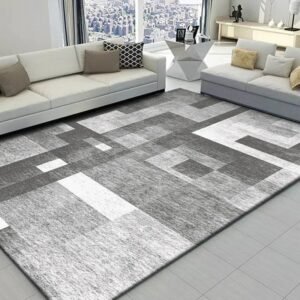 Home Decoration Living Room Carpet Nordic Geometric Printing Rug Modern Absorbent Non-slip Bathroom Mat Bedroom Bedside Carpets 1
