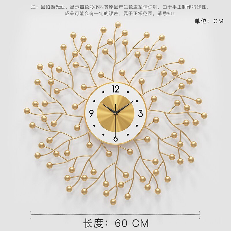 Large Luxury Wall Clock Simple Art Quartz Creative Silent Golden Wall Clock Metal Reloj De Pared Moderno Home Decoration ZP50WC 4