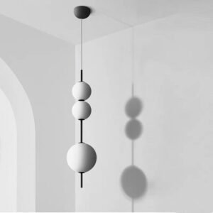 Italy Designer LED White Glass Beads Pendant Chandelier Cafe Bar Bedroom Kitchen Round Ball Hanging Lighting Fixture Home Decor 1