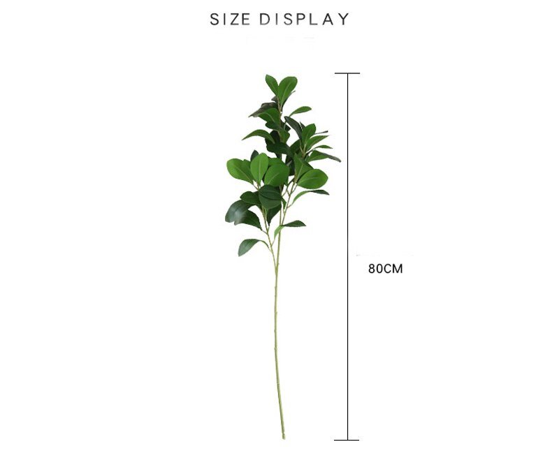 80cm Large Artificial Milan Plant leaves Fake Eucalyptus Silk False Leafs Green Simulation Tree Foliage For Garden Home Decor 2