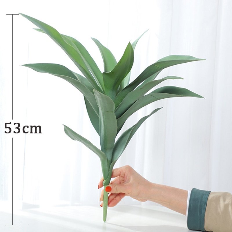 53cm 14 Leaves Tropical Cactus Plants Artificial Succulent Potted Tree Fake Palm Tree Plastic Aloe Branch Faux Agave Home Decor 4